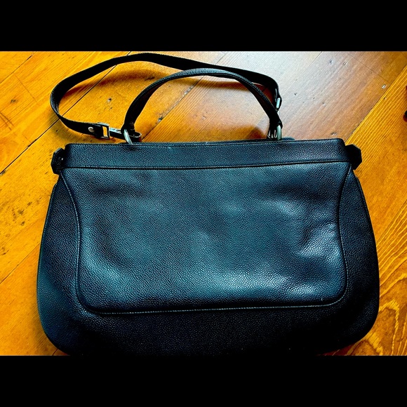 RODO black leather shoulder bag. Wore once. Pristine. Silver tone hardware. - Picture 4 of 5
